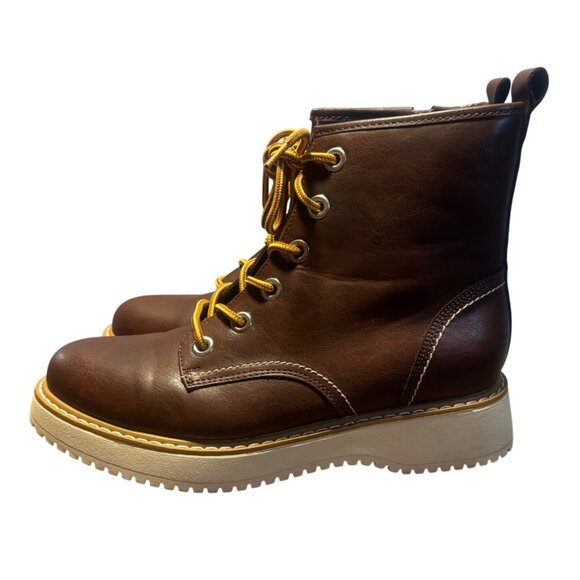 Madden Girl Kentt Lace Up Brown Combat Boots Womens Size 8M PU Upper - Picture 2 of 13